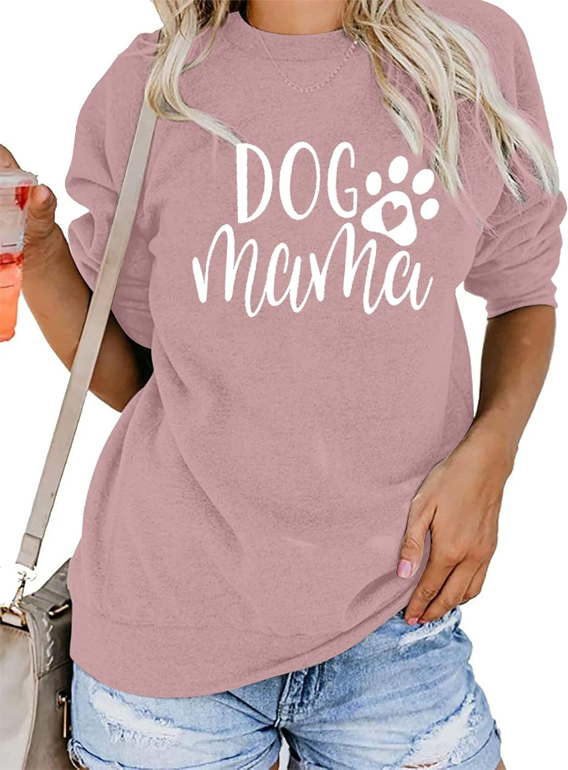 Dog Mom Sweatshirt Women Dog Mama Shirt Pullover Cute Dog Sweater Long Sleeve Letter Print Tshirt Tops